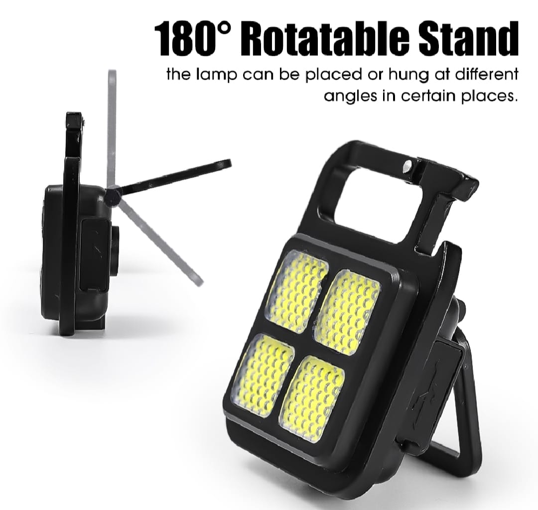 Portable COB High Bright Flashlight Multifunction Keychain Lamp Buit-in 150mAh Lithium Battery Waterproof Outdoor Torch
