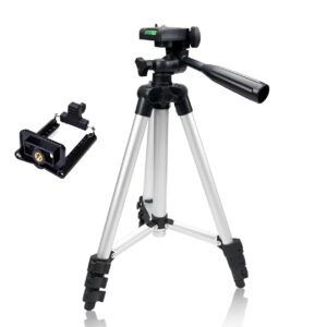 Pack Of 03 3.5 Feet Adjustable Tripod Stand for Mobile Phones and Cameras with Mobile Holder, Portable DSLR Stand for Vl