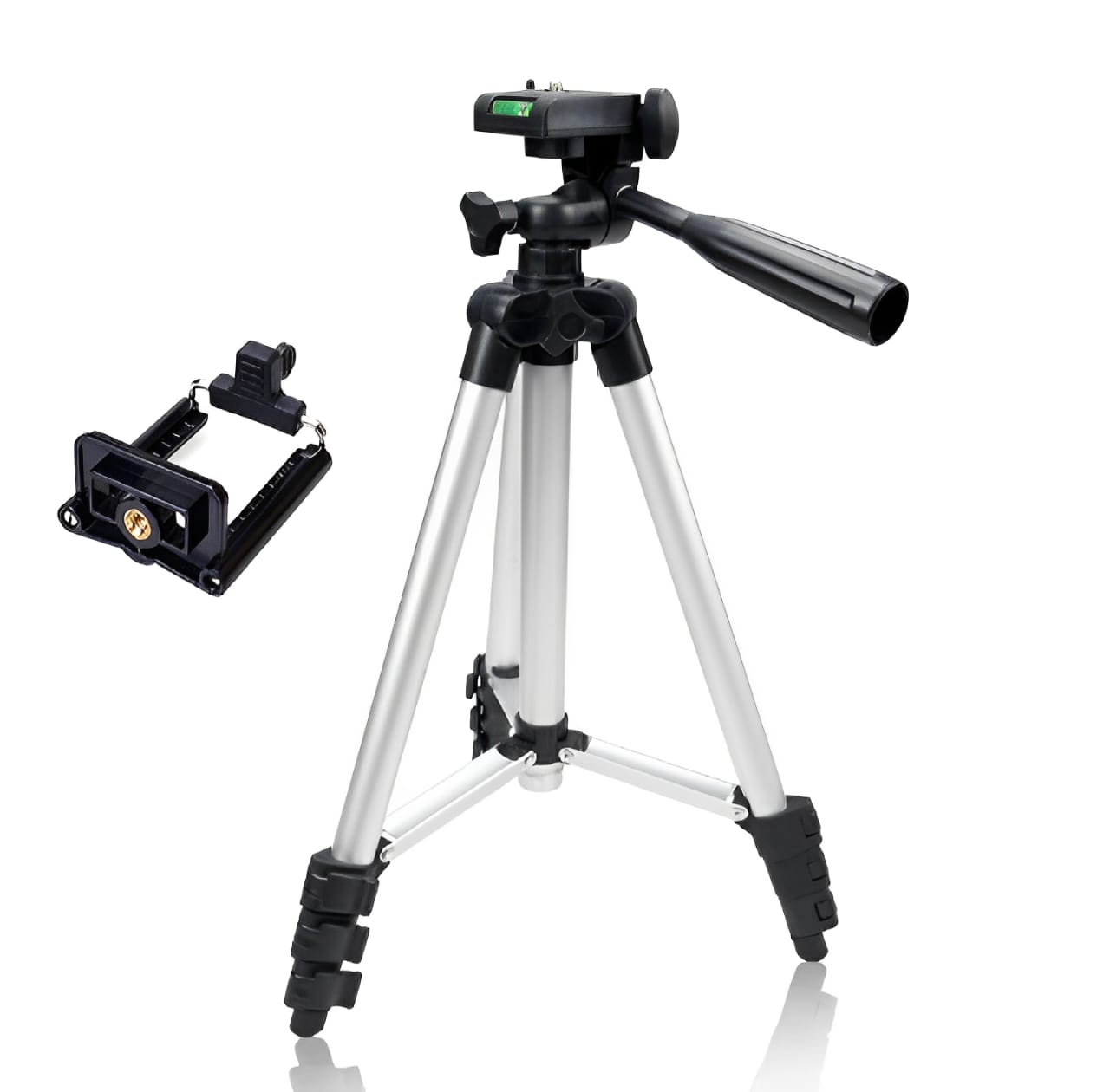 Pack Of 03 3.5 Feet Adjustable Tripod Stand for Mobile Phones and Cameras with Mobile Holder, Portable DSLR Stand for Vl