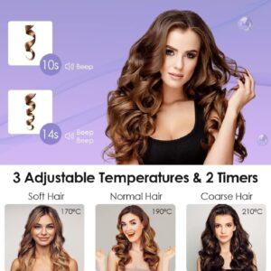 Hair Curler, 32mm Automatic Curling Iron, 3 Adjustable Temperatures And 2 Timer Reminders, Automatic Curling Iron For Lo