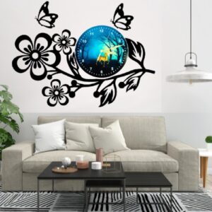 3D Wooden Flower Clock With Esthetic Dial Wall Clock | Best Quality Wall Clock For Home Decor | Home Decor Clock 25 inch