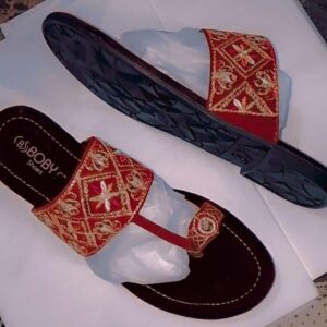 Kolhapuri Slipper Design No. 25-78 โ Traditional Red & Dark Maroon Handcrafted Footwear (With Box )