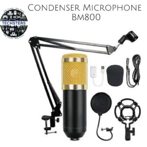 3.1 Professional Condenser Microphone - Podcast Mic Set Condenser Microphone With Rechargeable Auxiliary Background For