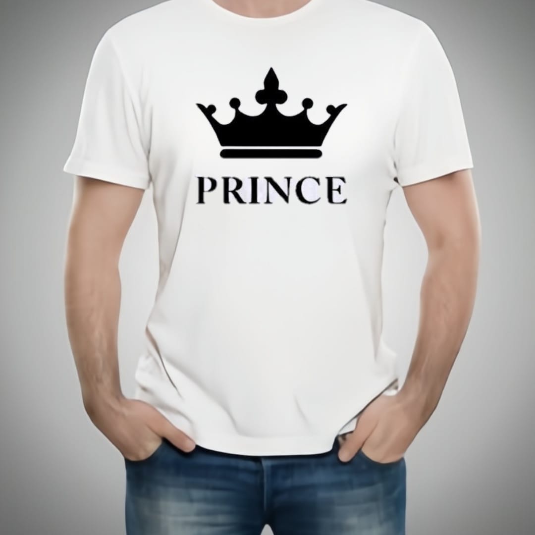 Combo Of King, Queen, Prince & Princes Style White T-Shirt with Cute Design – Best Quality T-Shirts For Girls | T-Sh