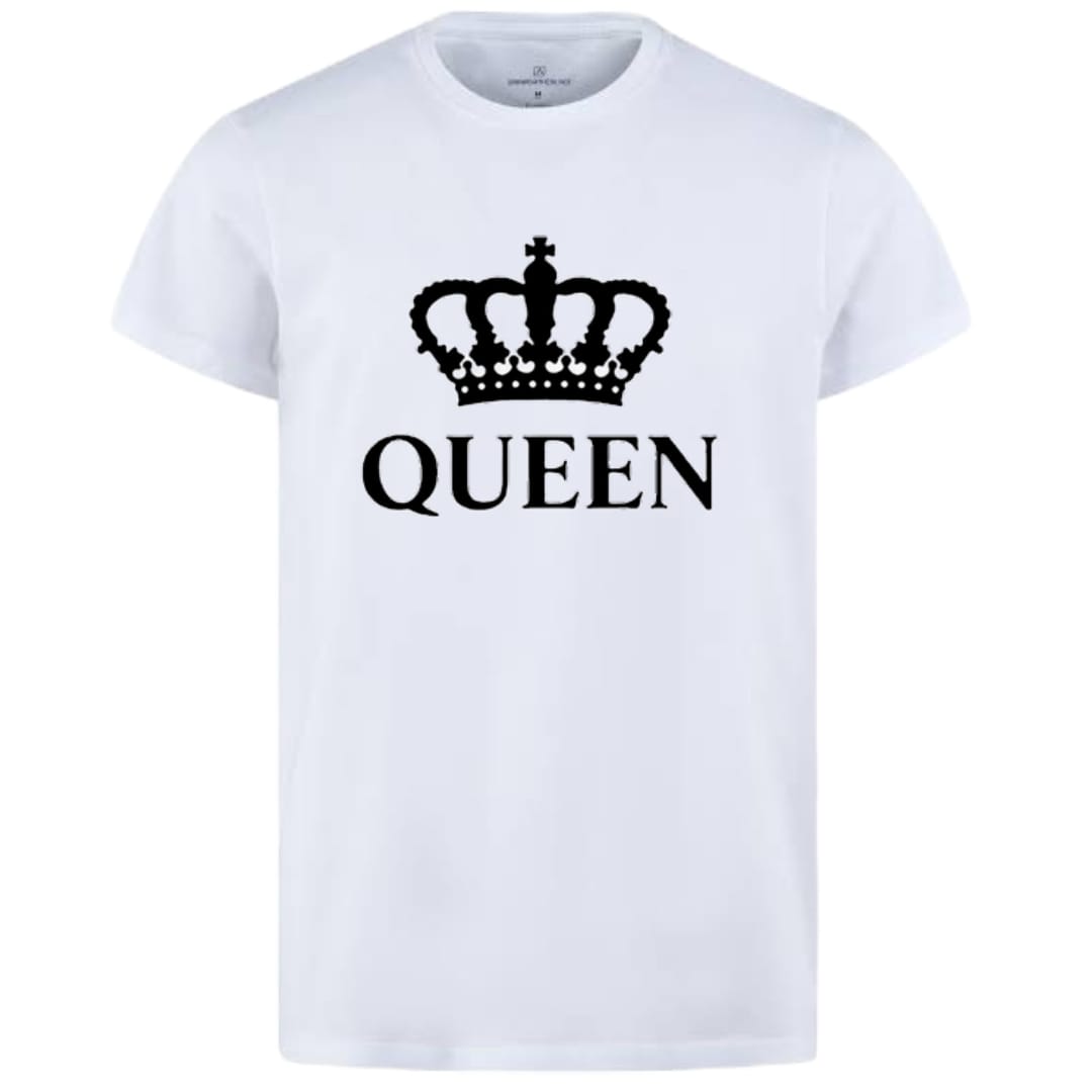 Combo Of King & Queen Style White T-Shirt with Cute Design - King & Queen Design T-Shirts – Best Quality T-Shirt