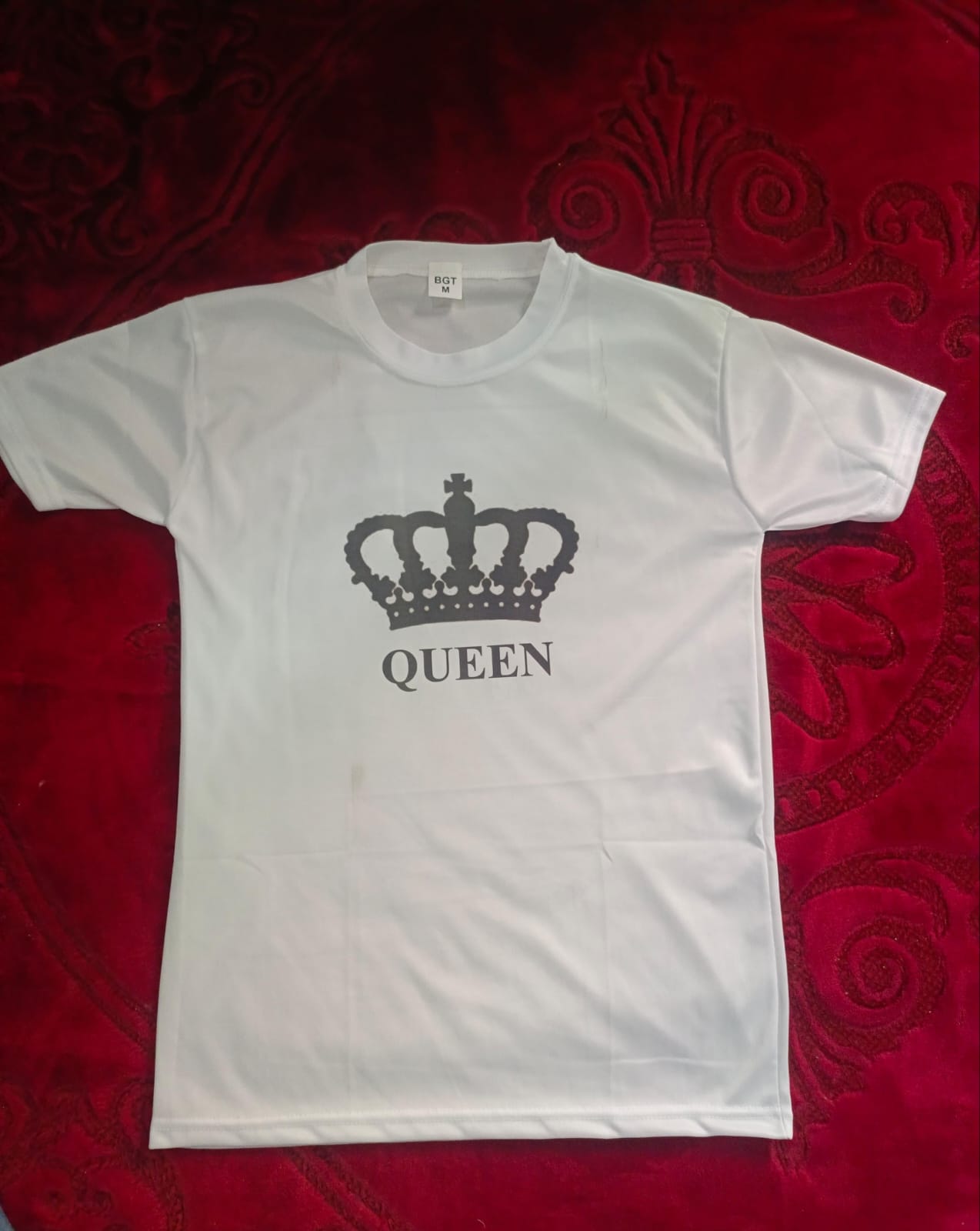 King & Queen Style White T-Shirt - King & Queen Design T-Shirts – Best Quality T-Shirts For Girls | T-Shirt For