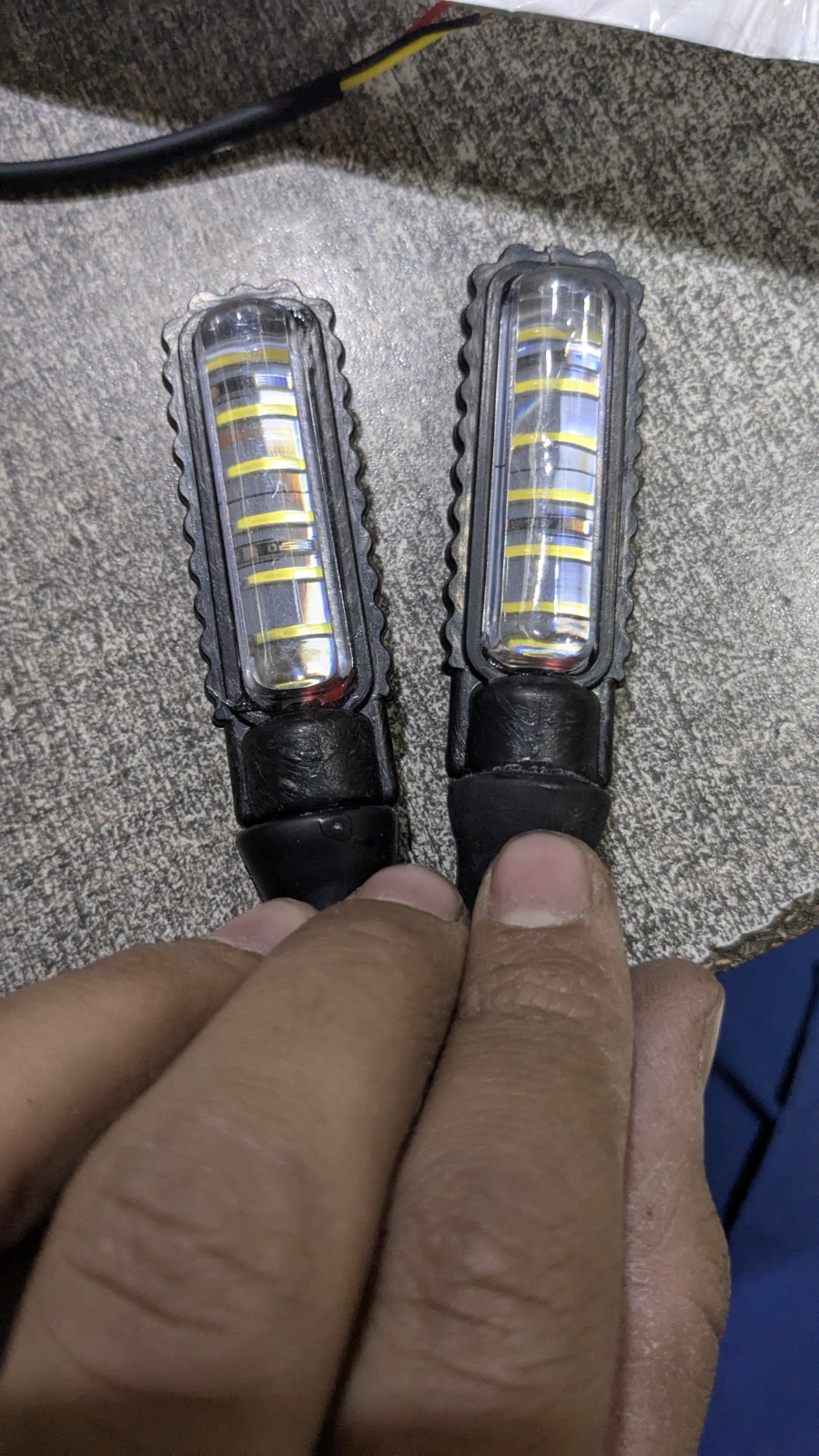 Universal LED Turn Signal Indicator | Dual Color (Yellow & White) | Waterproof & Flexible | For 70cc, 125cc &amp