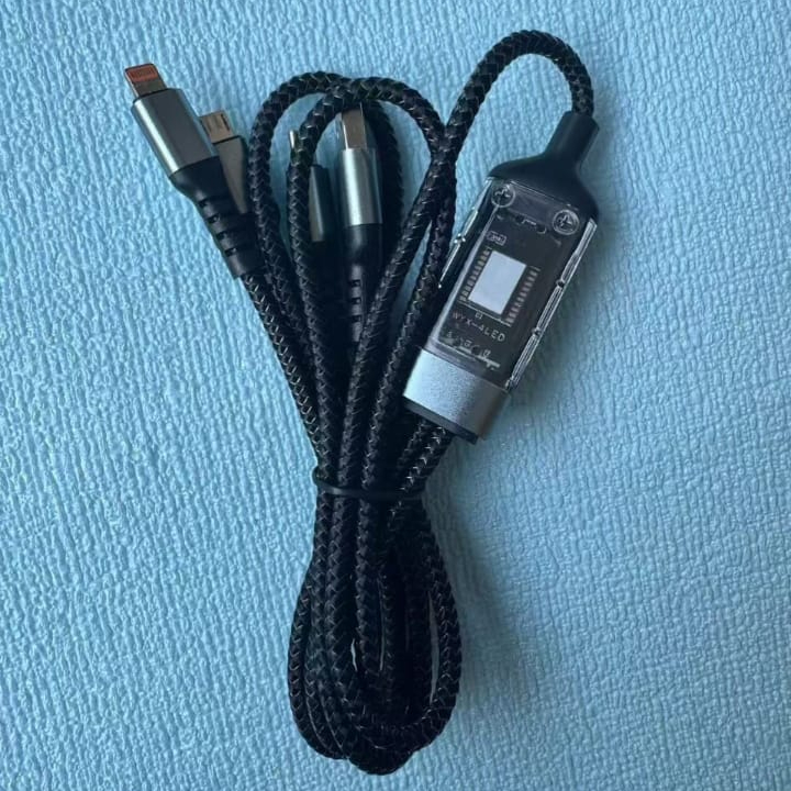 Gamen 3 in 1 Fast Charging Cable | 100W Fast Charging Cable Multi Charger Cable Nylon Braided Multiple USB Universal 3 I