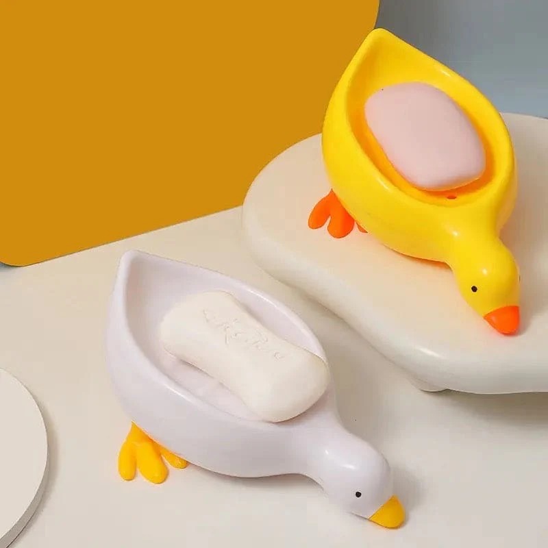 1 Pc Duck Soap Holder, Cute Soap Drying Rack, Kitchen Bathroom Shelf Floor Type Soap Holder, Portable Countertop Soap Or