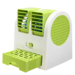 Portable Mini AC Air Cooler – USB & Battery Operated | Dual Blower with Ice Tray | Blade-less Cooling Fan for Home,