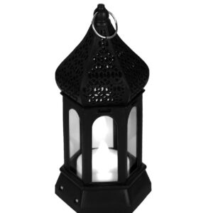 Antique Black candle lamp Atmosphere Decoration Creative Gift Hexagonal Wind Lamp Candle Lamp Led Wind Lamp Portable Sma