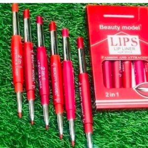 2-in-1 Waterproof Lipstick & Lip Liner – Long-Lasting, All-Day Color | Best Quality ]Waterproof Lipstick [Random Sha