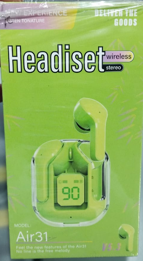 WhatsApp-Image-2025-06-10-at-6.27.21-PM-1 Air 31 Earbuds Wireless Earbuds With Crystal Transparent Case With Type-C Charging | Earbuds Bluetooth 5.3 - With Pouch - Image 2
