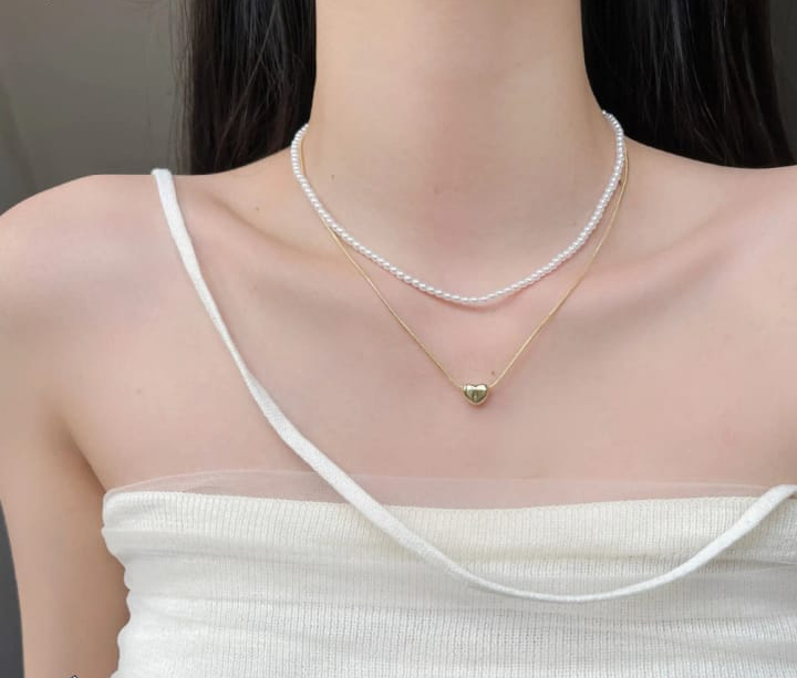 WhatsApp-Image-2025-06-23-at-6.38.42-AM Elegant double Layer Heart pearl Pendent / Necklace Party Jewelry Gifts Accessories for Women - Image 5