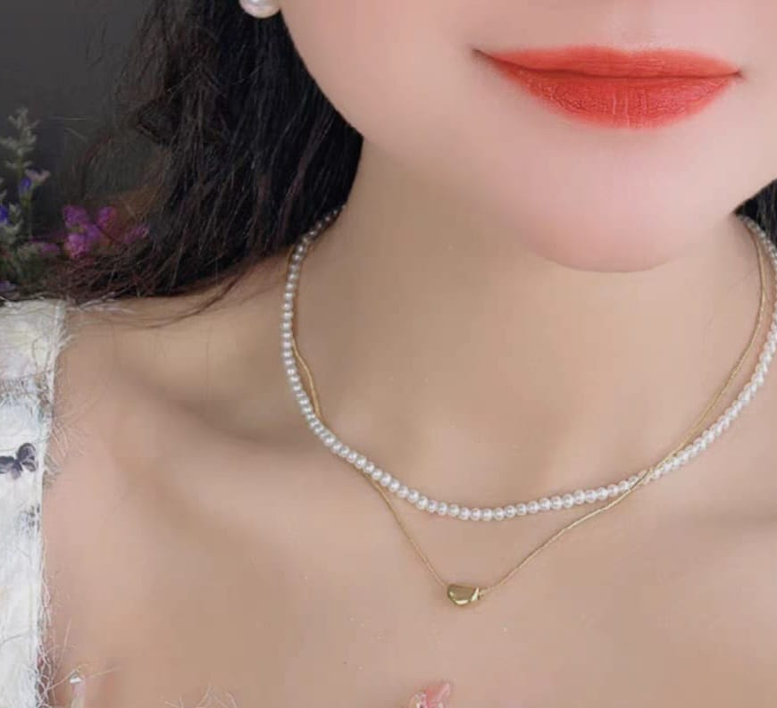 WhatsApp-Image-2025-06-23-at-6.38.44-AM Elegant double Layer Heart pearl Pendent / Necklace Party Jewelry Gifts Accessories for Women - Image 3