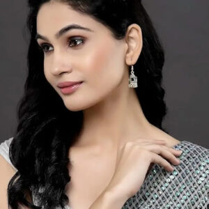 Elegant Silver Indian jhumka / Jhumka Earrings by Quirky Fashions | Ethnic wear | Casual wear