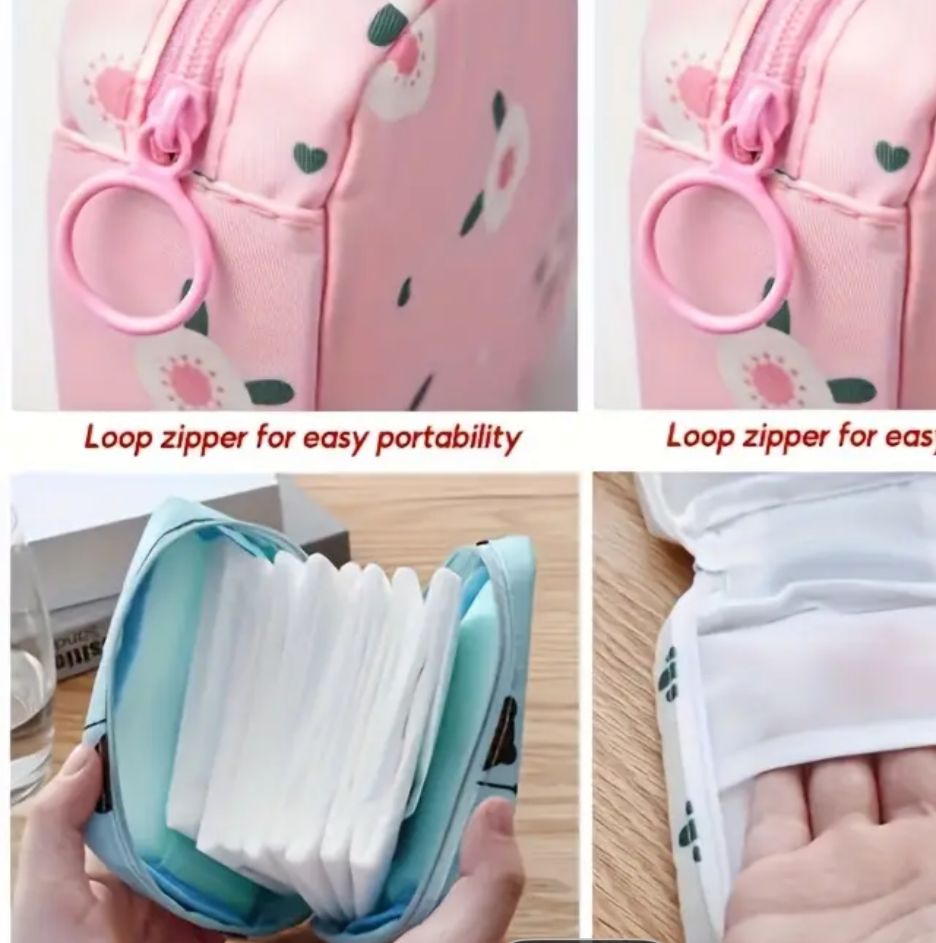 WhatsApp-Image-2025-07-03-at-12.08.47-PM-1 Women Portable Pouch Napkin Cosmetic Bags Organizer / Sanitary Pads Storage Bag / Ladies Makeup Bag Girls Hygiene Pad Ba - Image 3