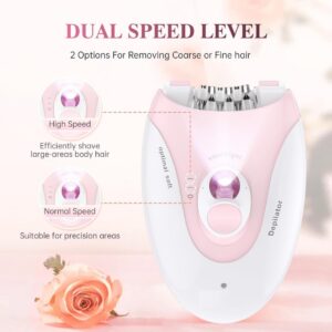 Daling DL-6032 Cordless Ladies Epilator with 2-Speed Adjustment, Painless Hair Removal, Rechargeable, Compact and Easy t