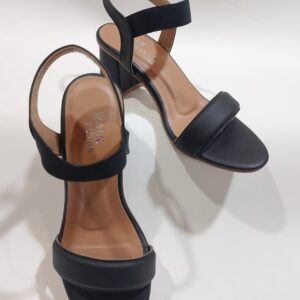 Women's Black Heel Sandals | Open Toe with Comfortable Strap Design β Black