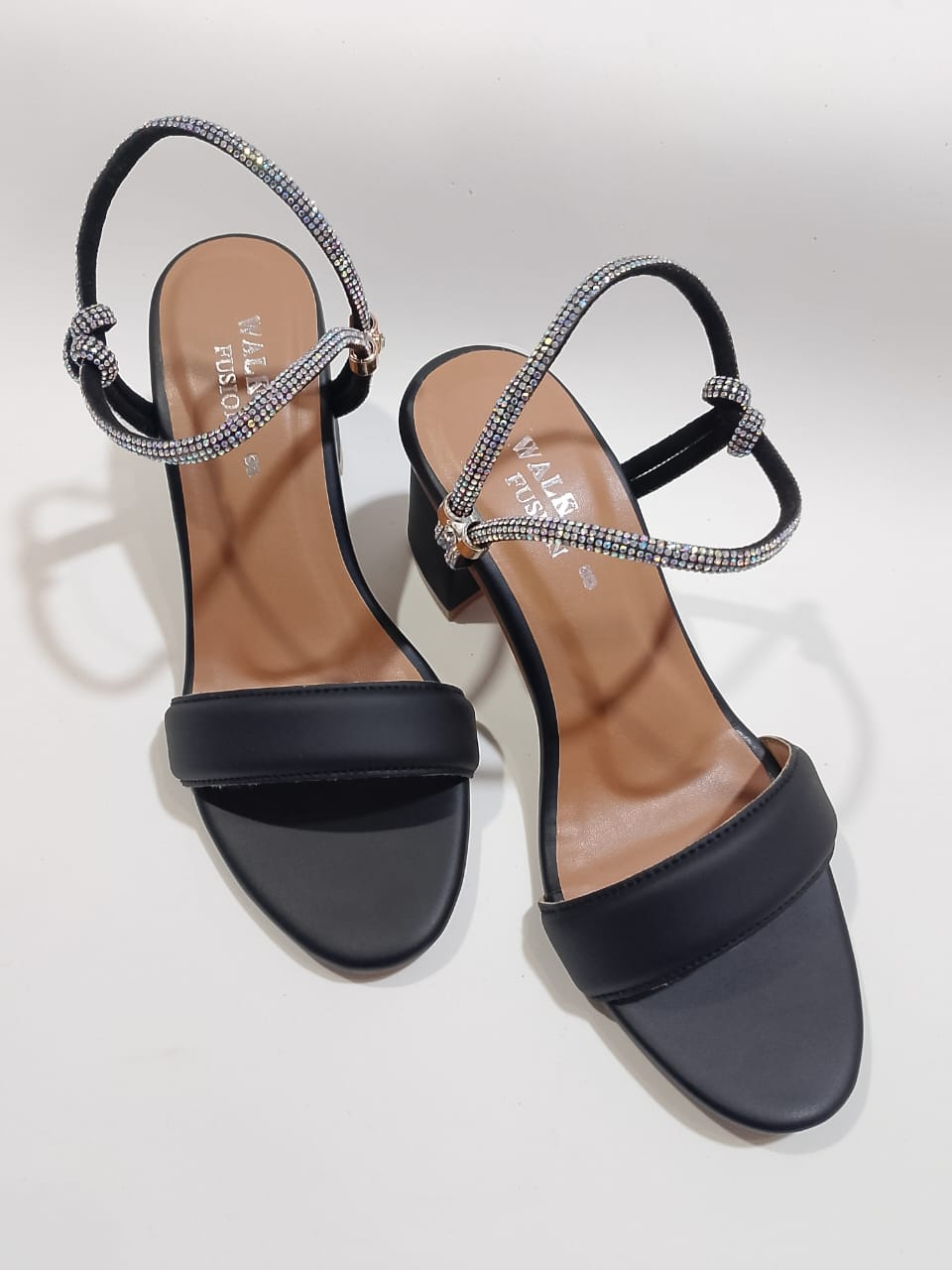 WhatsApp-Image-2025-07-18-at-4.03.08-PM-1-1 Women’s Black Block Heel Sandals with Sparkling Rhinestone Straps | Elegant Party & Casual Footwear - Image 2