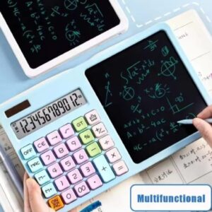 2-in-1 Calculator with LCD Writing Tablet – Dual-Function Office & School Gadget | Portable & Eco-Friendly |Rand