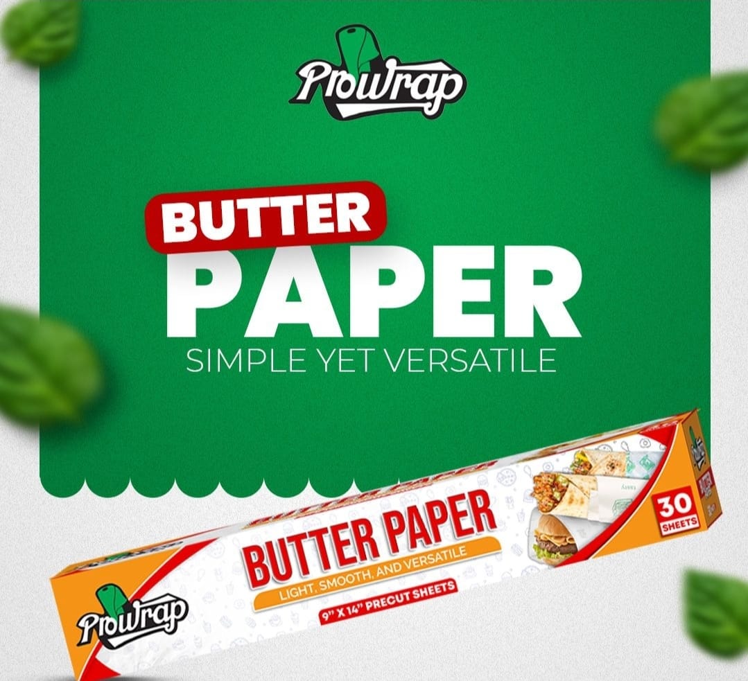 WhatsApp-Image-2025-08-18-at-2.59.24-PM-1 Prowrap Butter Paper – 9" x 14" Precut Sheets (30 Pcs) | High-Quality Waterproof & Grease-Resistant Food Wrap | Thic