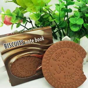 Biscuit Shaped Notebook – 80 Pages Round Steno Pad for Students, Artists & Kids – Fun Chocolate Biscuit Design, Port