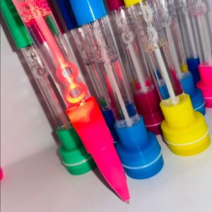 4-in-1 Pen with Stamp, Bubbles, Light, and Writing Function – Fun Creative Multi-Use Pen for Kids, Arts, Crafts, and Sch