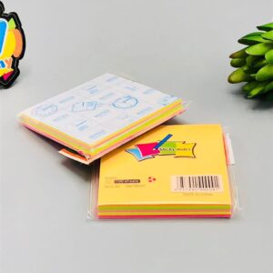 3x3 Inches Sticky Notes Pack – 100 Sheets Per Pad, Strong Adhesive Backing, Easy to Write On, Peel-Off Convenience, Perf
