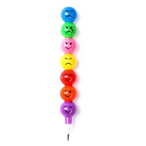 4 Pcs Smiley Cartoon Stationery Pencils – Fun Rainbow Pens with Cute Funny Faces for Kids, Students, and Gifts (Random C