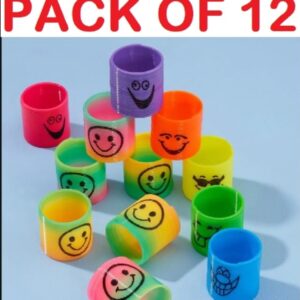 Pack of 12 Magic Slinky Spring Finger Fidget Toys – Stress Relief Sensory Toy for Kids & Adults, Fun Party Favors an