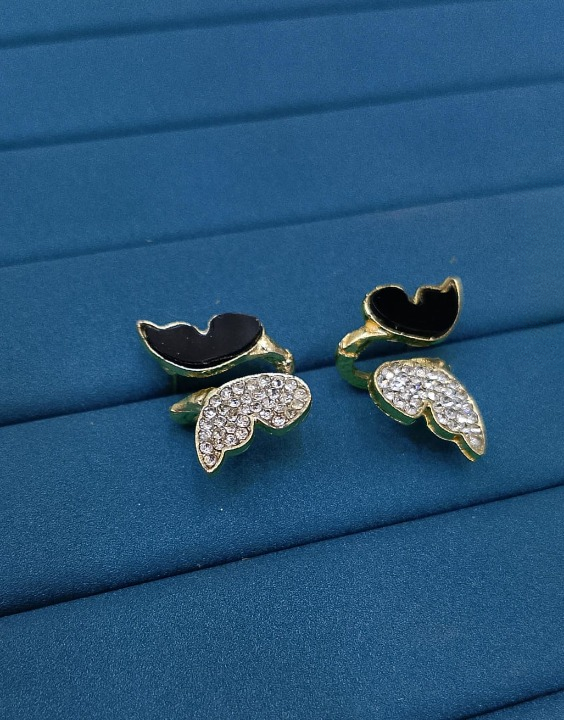 WhatsApp-Image-2025-08-26-at-10.04.27-AM_cleanup Zircon Butterfly Style Earrings for Women – Elegant Golden & Silver Studs with Black Enamel and Sparkling Stones (AW - Image 3