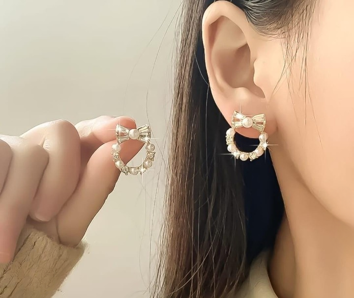 WhatsApp-Image-2025-08-26-at-10.06.52-AM-1_cleanup Pearl Bow Korean Zircon Earrings for Women – Elegant Bowknot Design with Sparkling Zircon and Pearl Accents | Premium Go - Image 3
