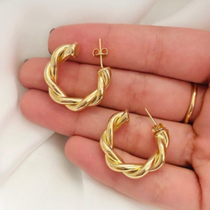 Twisted Sparkling Earrings for Women | Stylish Fashion Jewelry | Available in Silver & Golden | Perfect for Parties,