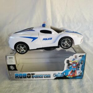 Robot Police Car Toy – Transformer with Lights, Music, Automatic Rotation & Bump-and-Go Movement, Brain Development