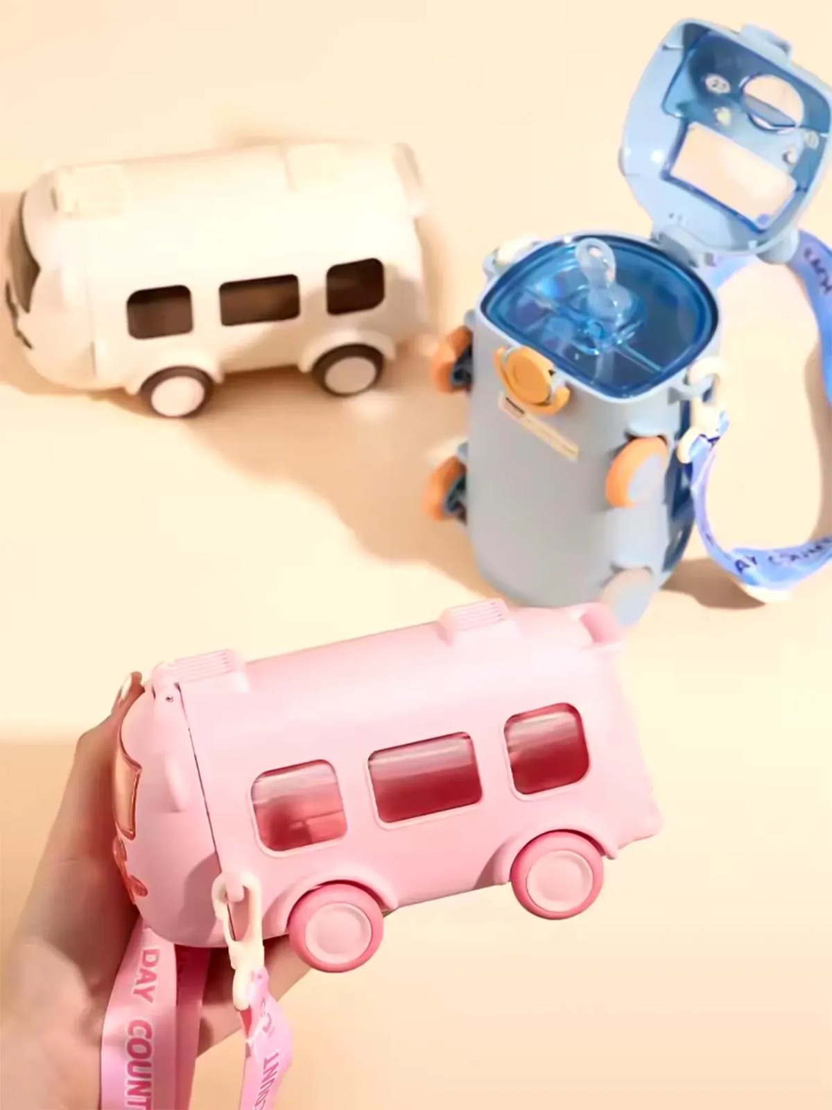 WhatsApp-Image-2025-08-27-at-10.34.13-AM-3 School Bus Design Kids Water Bottle With Strap– 600ml ABS Plastic Leak-Proof Bottle Small Square Drinking Cup – Fun & - Image 3