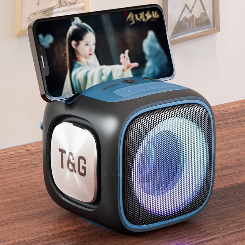 WhatsApp-Image-2025-08-30-at-9.07.03-PM T&G Portable Bluetooth Speaker with LED Lights, Phone Holder & Powerful Bass – Wireless, USB, TF Card & AUX - Image 4