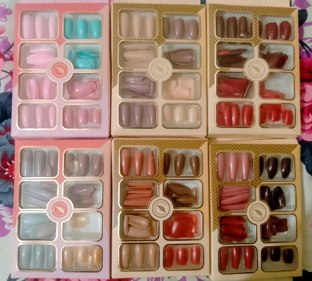 WhatsApp-Image-2025-09-03-at-1.31.00-PM-1 96 Pcs Fake Nails Set – Nude, Red & Multicolor ABS Plastic Nail Tips, Durable & Easy-to-Apply, Smooth Finish for - Image 4