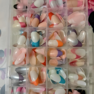 288 Pcs French Nails Set – Multicolor ABS Plastic Nail Tips, Smooth & Even Coverage, Durable, Easy-to-Apply, Perfect