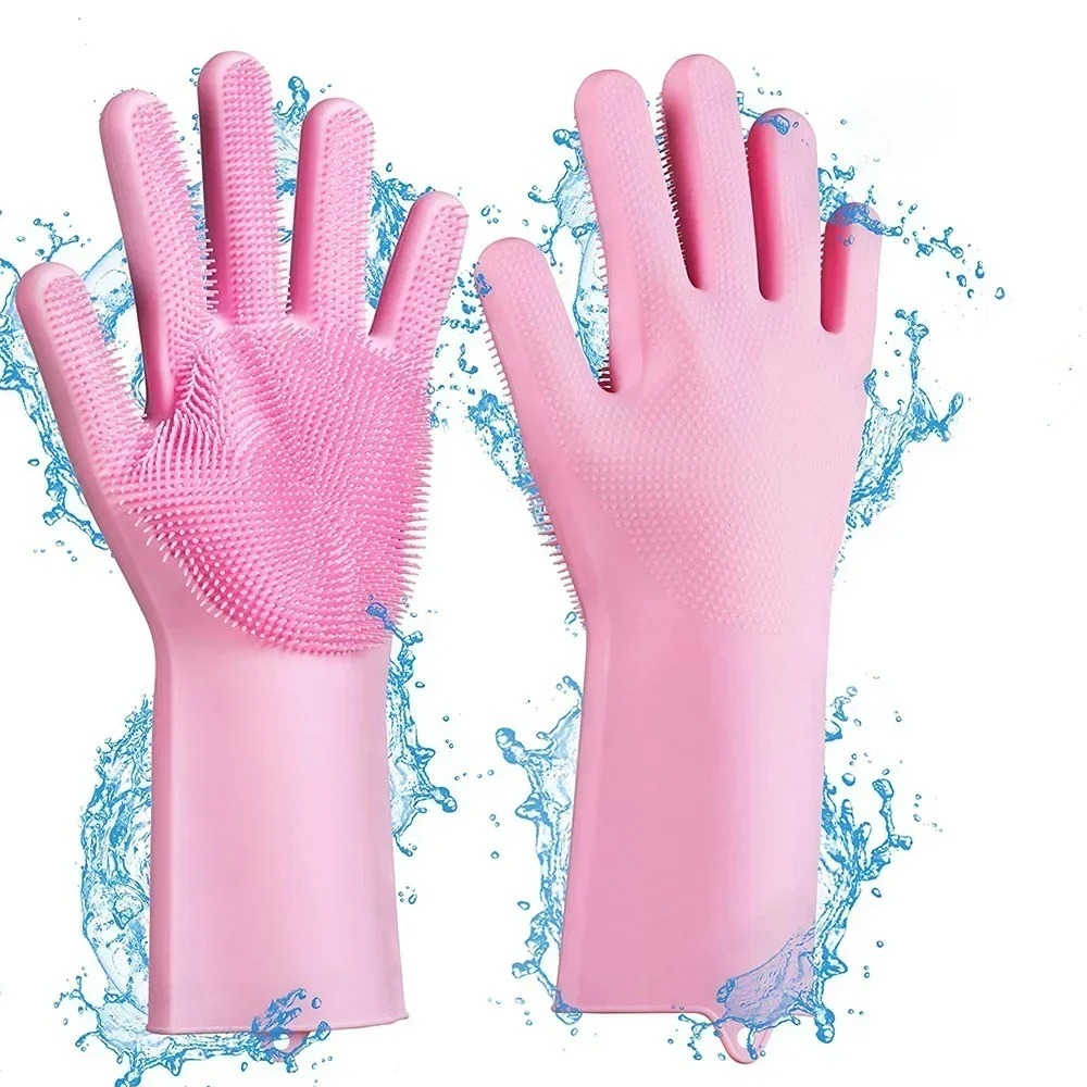 WhatsApp-Image-2025-09-08-at-1.31.44-PM Magic Silicone Dish washing Gloves – Reusable Rubber Cleaning Gloves with Built-In Scrubber for Kitchen & Household - Image 3