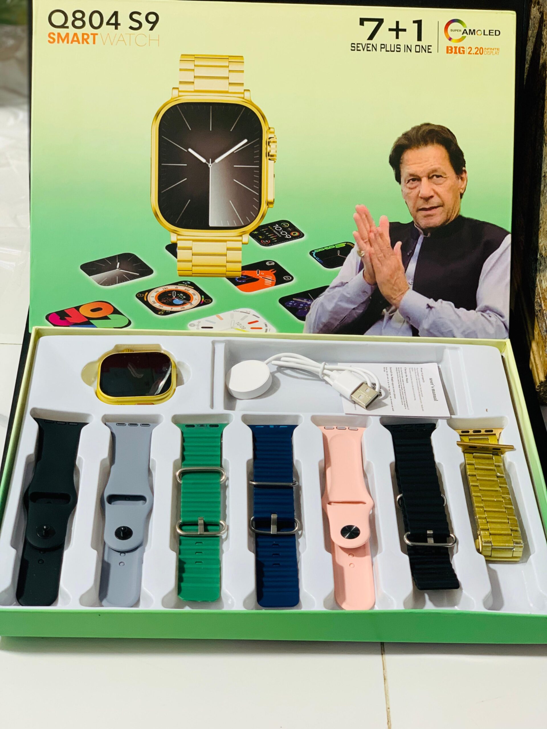 WhatsApp-Image-2025-09-08-at-4.45.44-PM Q804 Imran Khan New Model Watch – Golden Color with 7 Straps & Original Metal Strap - Image 2