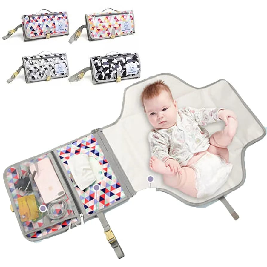 WhatsApp-Image-2025-09-08-at-6.06.58-PM-1 Diaper Pouch (Waterproof), Baby Product Storage, Stroller Bag, Mother's Bag, Diaper Changing Sheet, Baby Shower Gift (ra - Image 3