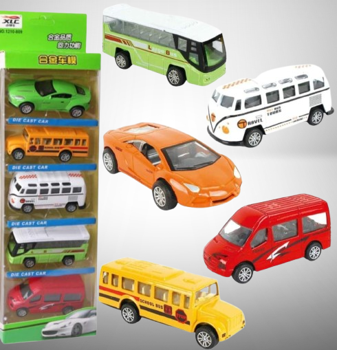 WhatsApp_Image_2025-08-11_at_1.27.46_PM-removebg-preview-4 5-Piece Die Cast Metal Car and Bus Set – 1:64 Scale City Vehicle Collection for Kids – Pull Back & Release – Durable - Image 2