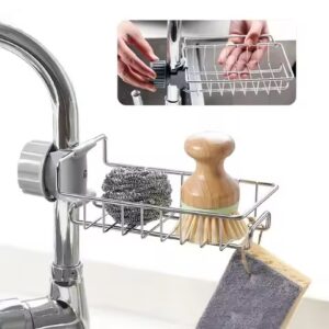 Stainless Steel Adjusting Multifunctional Kitchen Faucet Sponge Holder Durable And Convenient Storage Solution For Every