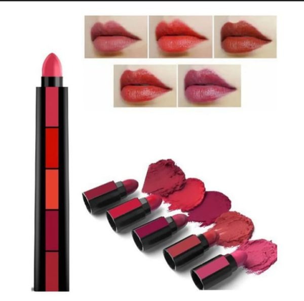 5 In 1 Huda Beauty Lipstick – Cream Based Velvet Matte With Bold Coverage Lipstick For Stylish Makeup Look - shades nude
