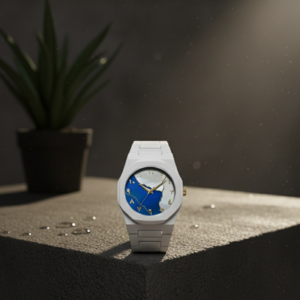 White Aura Watch Elegant Design Durable Build Comfortable Strap Clear Display Perfect For Daily Wear And Special Occasio