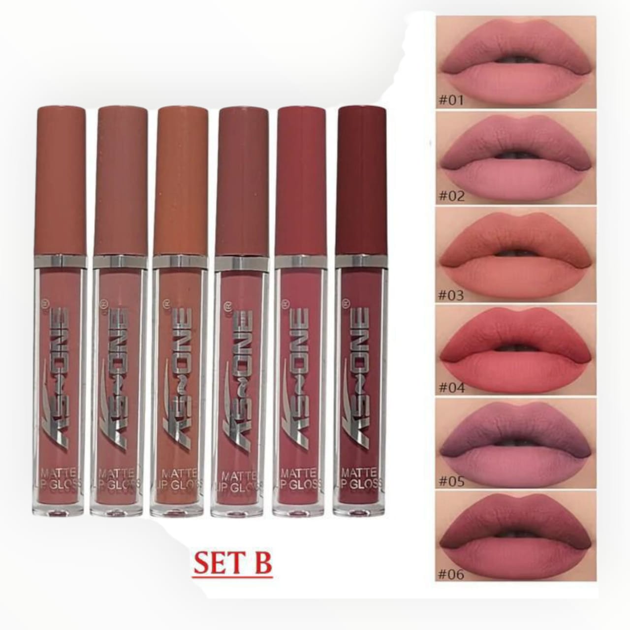 a5d0330e6b7b96281dece073c7f5bdca KS One 6 PCS Lipgloss Set Premium Quality Gloss Collection Smooth Application Long Lasting Shine For Everyday Makeup - Image 3