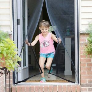 Magic Mesh Door Screen Easy Installation Hands Free Entry Keeps Insects Out Durable Design Convenient Daily Use
