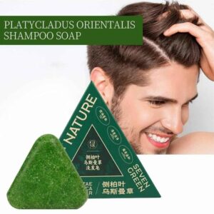 Nature Seven Green Herbal Shampoo Bar: Premium Cacumen Biotae & Isatis Indigotica Solid Formula for Scalp Health and Hai