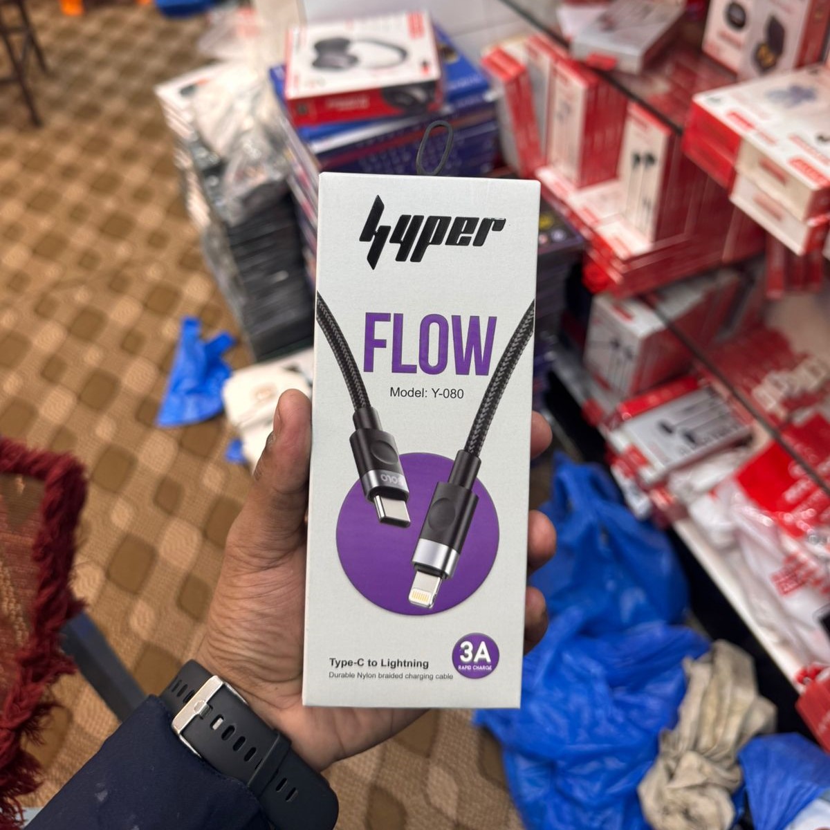 a91c497072518d729b8a0d9aa61c46fb YOLO HYPER Y-080 Ctoi Cable – 100cm Nylon Braided, 9V 3A Fast Charging, Data Transmission, Low Temp Charging - Image 2